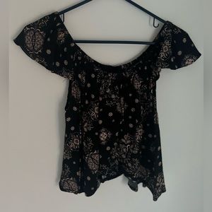 Floral lace top with open back